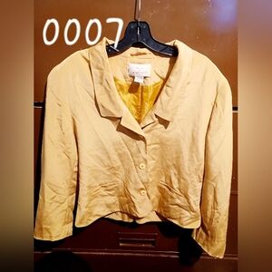 Yellow Cropped Blazer Versatile Suit Jacket (A)